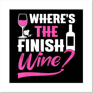 Where Is The Finish Wine  Runner Marathon Posters and Art